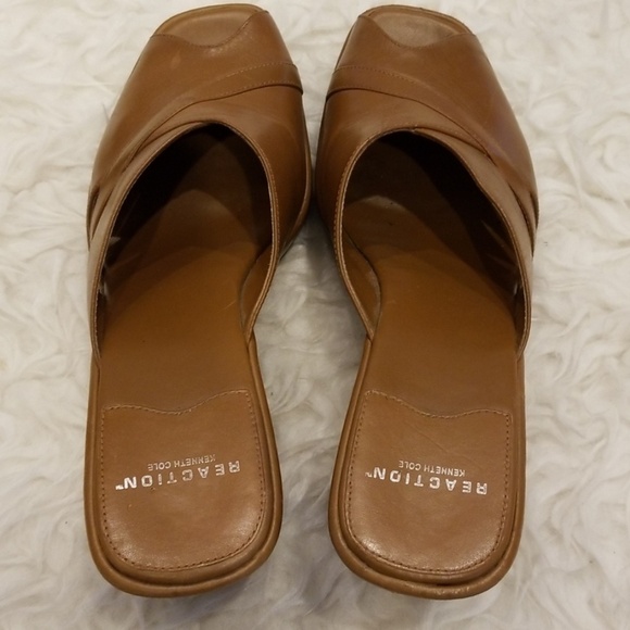 💕KENNETH COLE REACTION💕 Thed Late Show Platform Wedge Peep Toe Sandals 10 - Picture 6 of 8